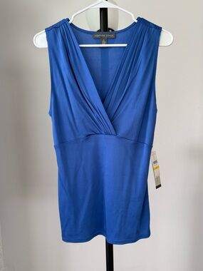 Josephine Chaus Cobalt Blue Sleeveless V-Neck Wrap Top